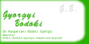 gyorgyi bodoki business card